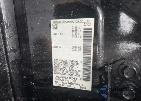 2013 Nissan Maxima 3.5 Sv z USA, uszkodzony, nr VIN 1N4AA5AP0DC824357